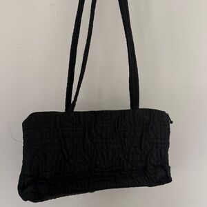 Vintage Black Quilted Shoulder Bag - Classic Women's Tote